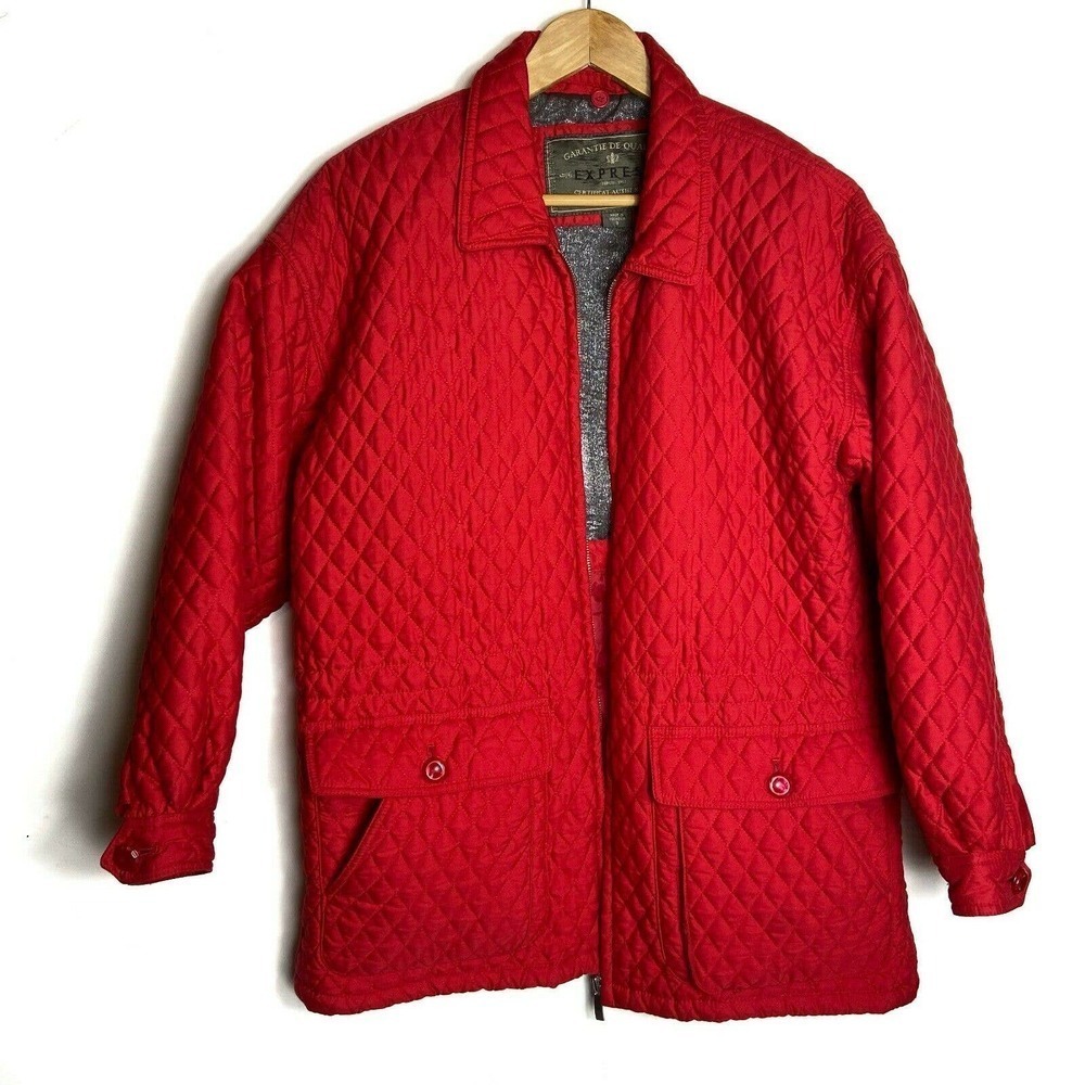 Vintage Express jacket women size S red VERY oversized‎ thriller winter puffy